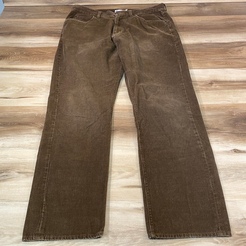 J.Crew Mens Brown Corduroy Straight Leg Pants 100% Cotton 36x32